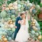 Dusty Blue & Sage Green Balloon Garland Kit (122pcs) – Pastel Olive, Slate Blue, Beige & Metallic Gold Confetti Balloons for Boho Birthday, Wedding, Baby Shower & Party Decorations